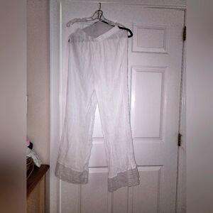 Sheer white cover-up pants size Medium